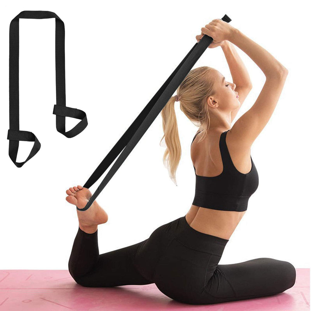 Yoga Mat Strap, Adjustable Durable Yoga Mat Carrier & Stretching Strap, 5.9feet, Multiple Color Choices (Black(Style B),5.9feet)