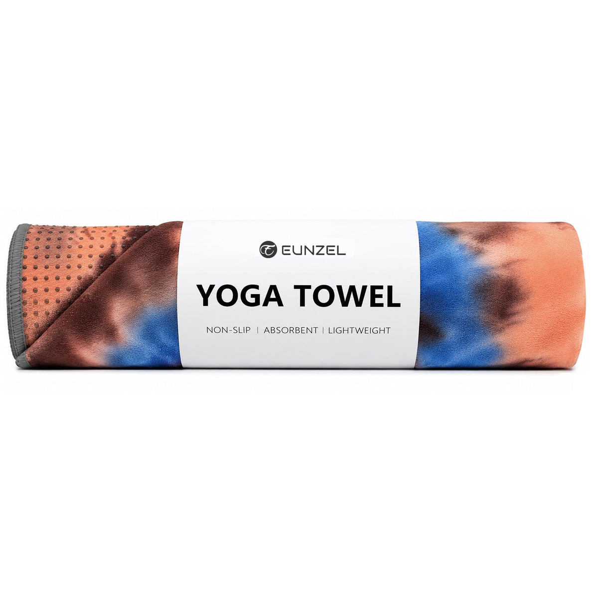 Yoga Towel,Hot Yoga Mat Towel with Grip Dots Sweat Absorbent Non-Slip for Hot Yoga, Pilates and Workout 24" x72", Blue & Brown