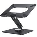 Laptop Stand with 360 Rotating Base, Ergonomic Adjustable Notebook Riser, Foldable Computer Holder Compatible with 10-15.6" Laptops (Black)