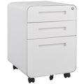 3 Drawer File Cabinet for Office, Under Desk Mobile Filing Cabinet with Lock for A4/Letter/Legal Size, 5 Wheel Anti-tilt Rolling File Cabinets, Fully Assembled