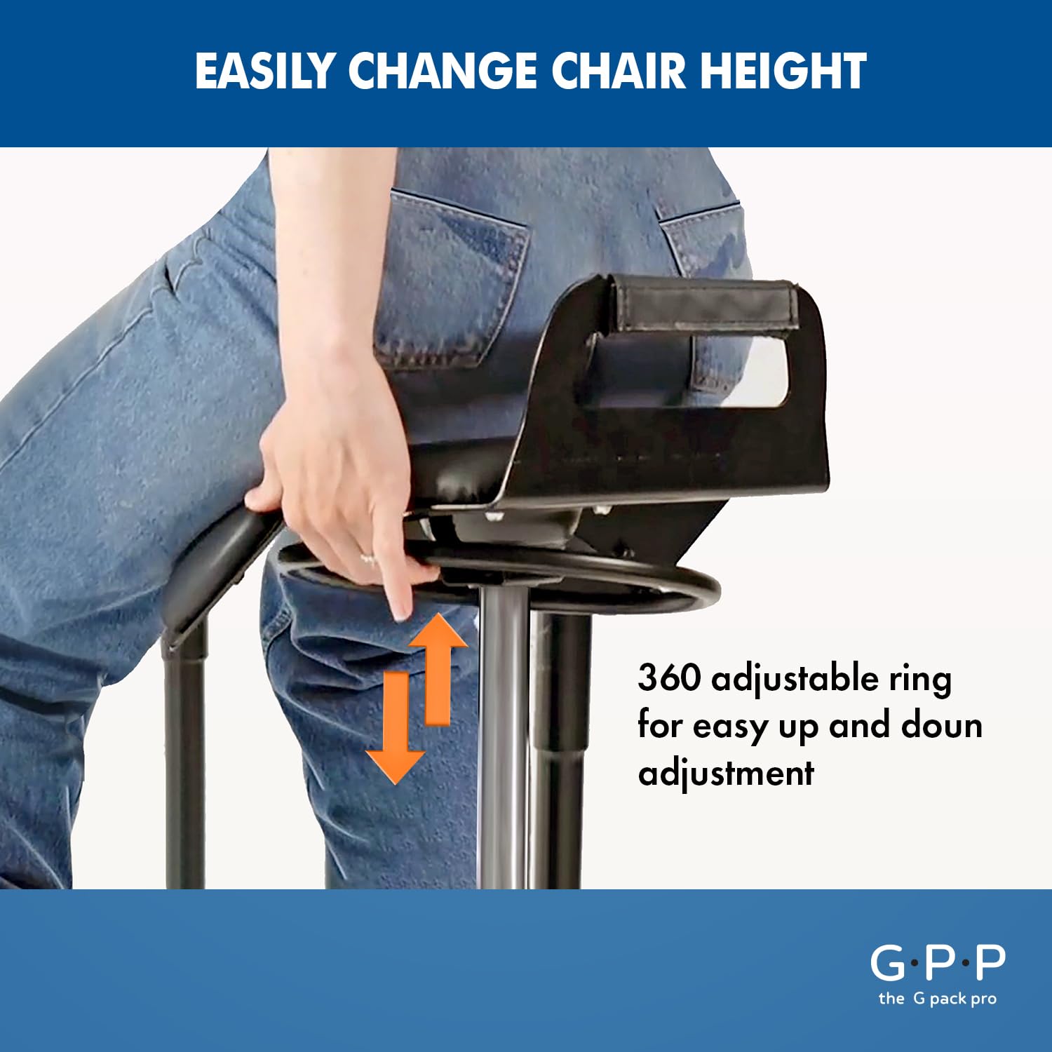 Standing Desk Stool – Ergonomic 360° Swivel Chair with Adjustable Height (19.6–29.8 in) for Comfortable Sitting or Leaning