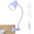 Desk Lamp with Clamp Clip on Light 5 Color 10 Brightness Lilac Purple