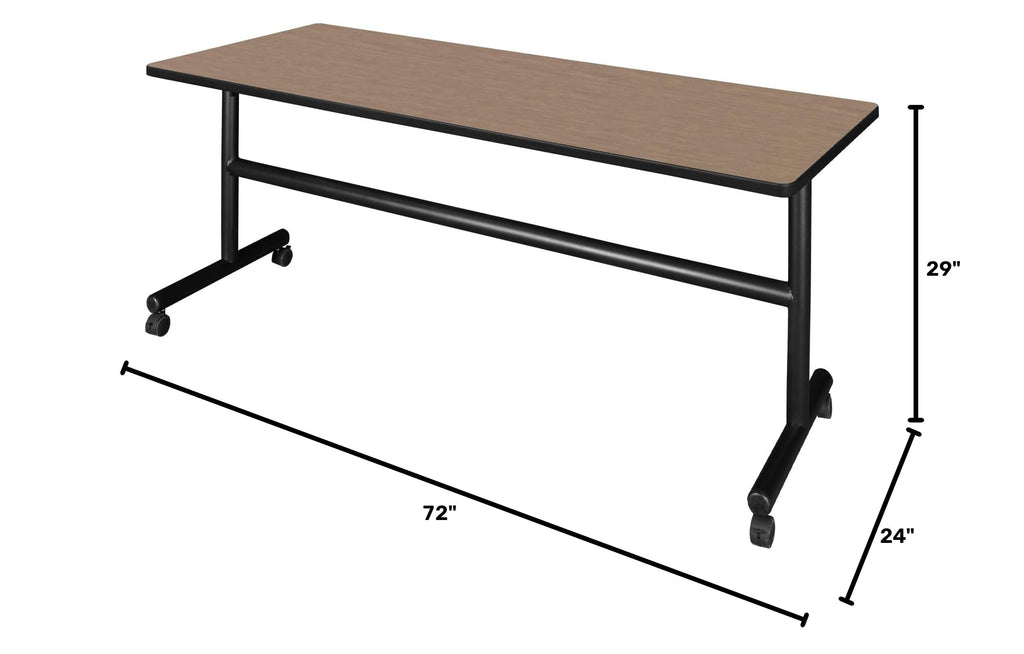 Kobe 72 x 24 in. Flip-Top Training Nesting Table- Noble Oak