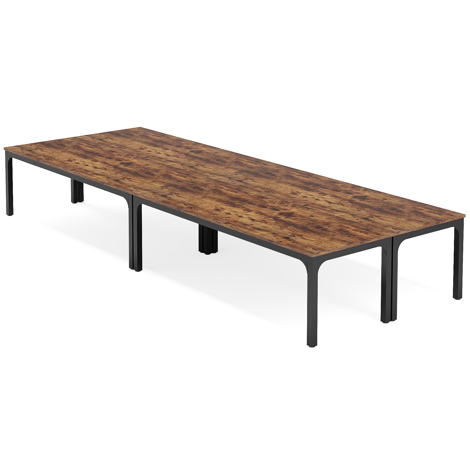 6.5 FT Conference Room Table, 78.74" W x 27.56" D Large Office Conference Table, Modern Seminar Meeting Table Desk for Boardroom, Meeting Room (4, Rustic Brown)