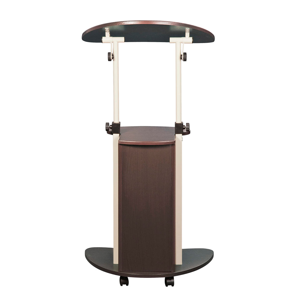 Sit-to-Stand Rolling Adjustable Storage Medical Laptop Computer Cart, Chocolate, B005