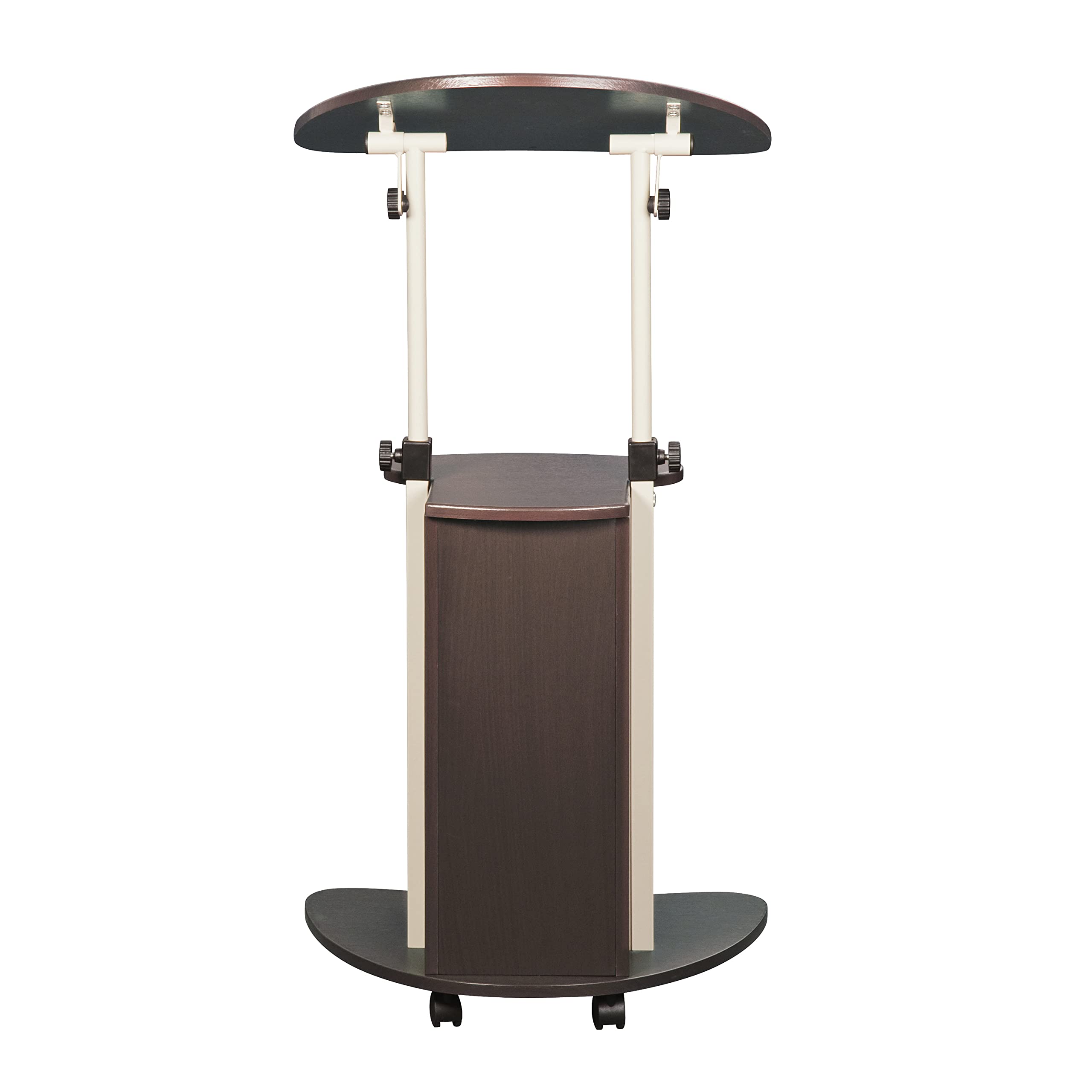 Sit-to-Stand Rolling Adjustable Storage Medical Laptop Computer Cart, Chocolate, B005