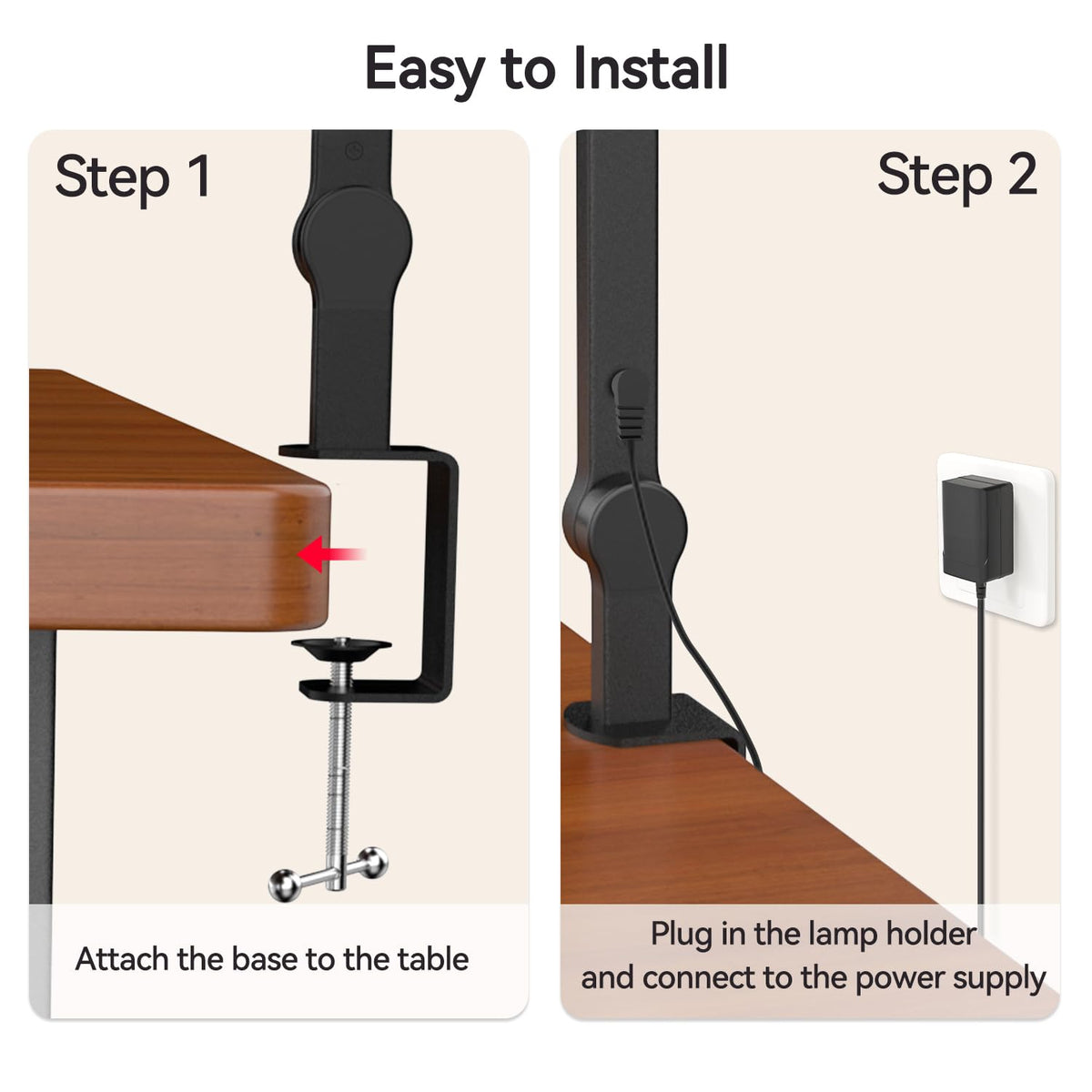LED Architect Desk Lamp with Clamp - 24W Ultra Bright Adjustable Swing Arm Light for Home Office, 3000 Lumen Auto Dimming Computer Lamp with Stepless Touch Control, Rotatable for Video Calls, Drafting