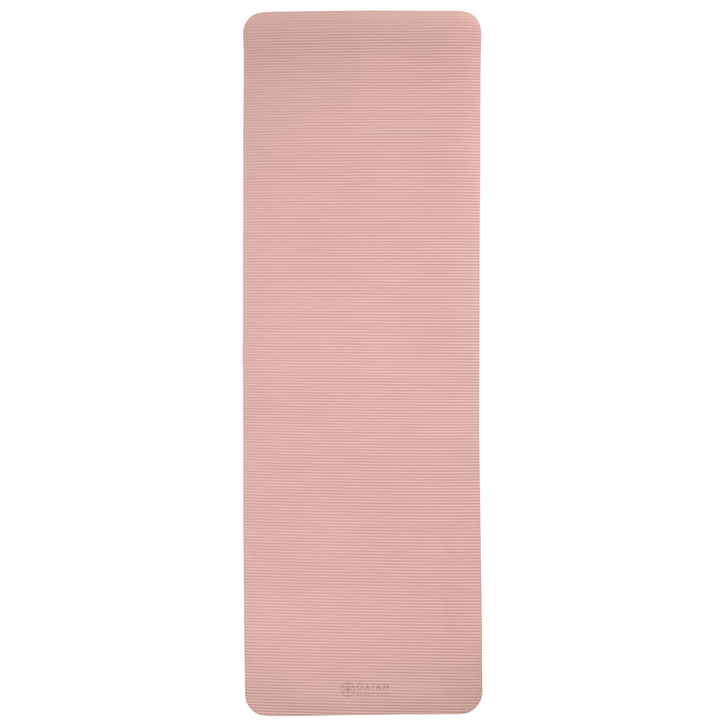 Essentials Thick Yoga Mat with Easy-Cinch Strap (French Rose, 10mm)