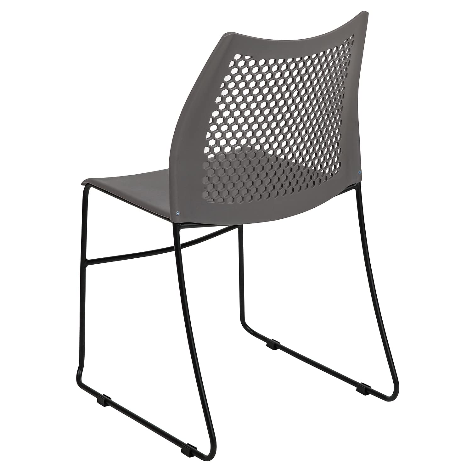 (Set of 5)Hercules Series Contoured Lobby Chairs with Air-Vent Honeycomb Backs, Ergonomic Stacking Chairs for Offices, Gray