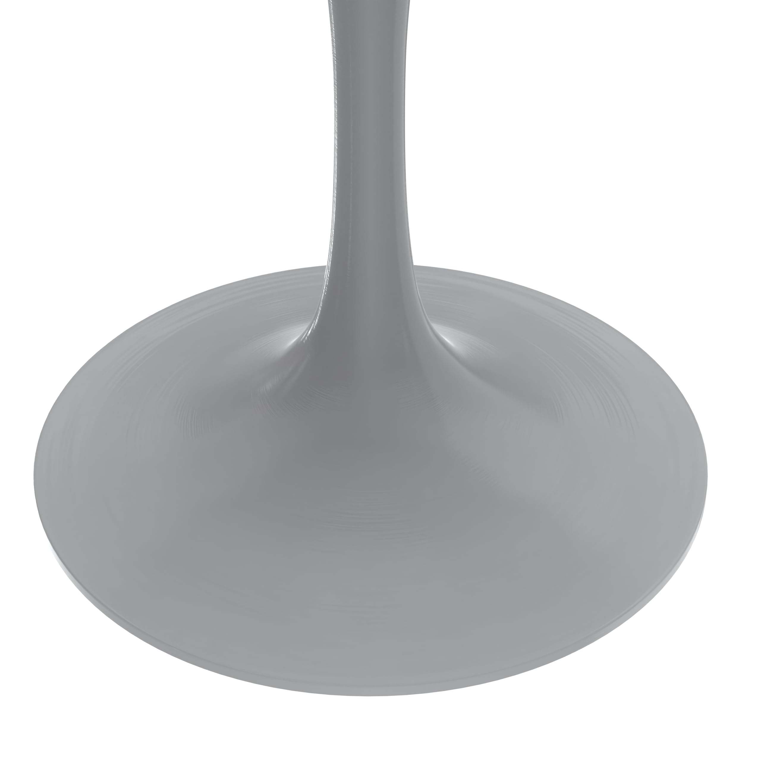 Verve Mid-Century Modern 48 Inch Round Dining Table, MDF Wood Tabletop with White Steel Pedestal Base, Large Pedestal Kitchen & Dining Room Table, Breakfast Nook Table (Dark Maple)