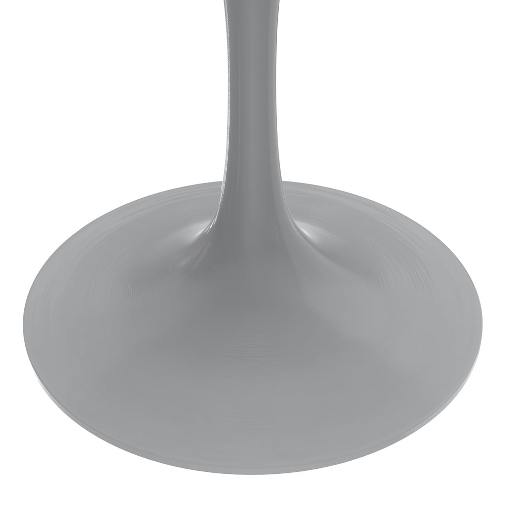 Verve Mid-Century Modern 48 Inch Round Dining Table, MDF Wood Tabletop with White Steel Pedestal Base, Large Pedestal Kitchen & Dining Room Table, Breakfast Nook Table (Dark Maple)