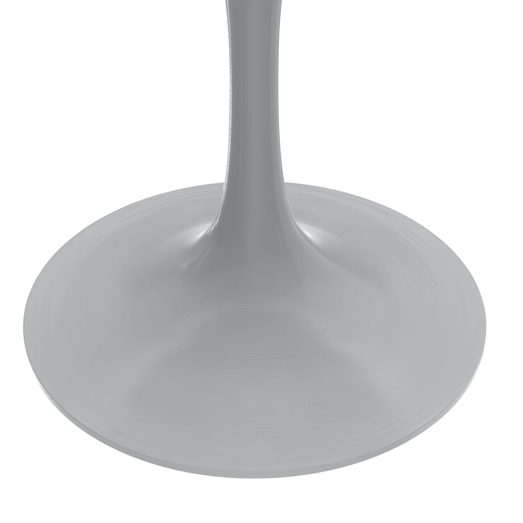 Verve Mid-Century Modern 36 Inch Round Dining Table, MDF Wood Tabletop with White Steel Pedestal Base, Contemporary Kitchen & Dining Room Table, for Small Spaces (Black)