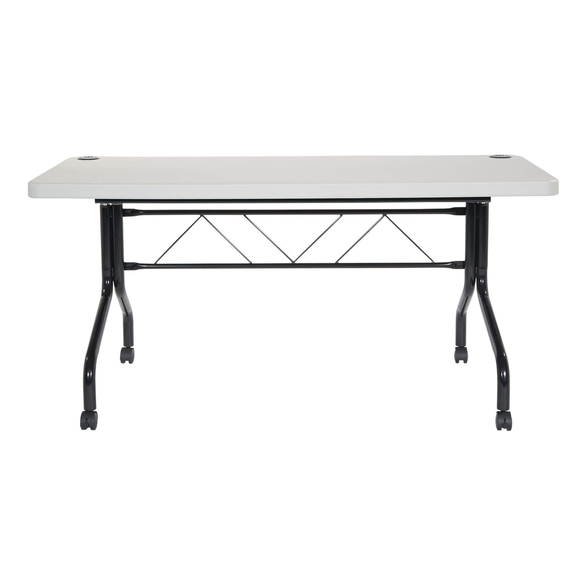 Resin Multipurpose Flip Training Table with Locking Casters for Home and Office, 5 Feet
