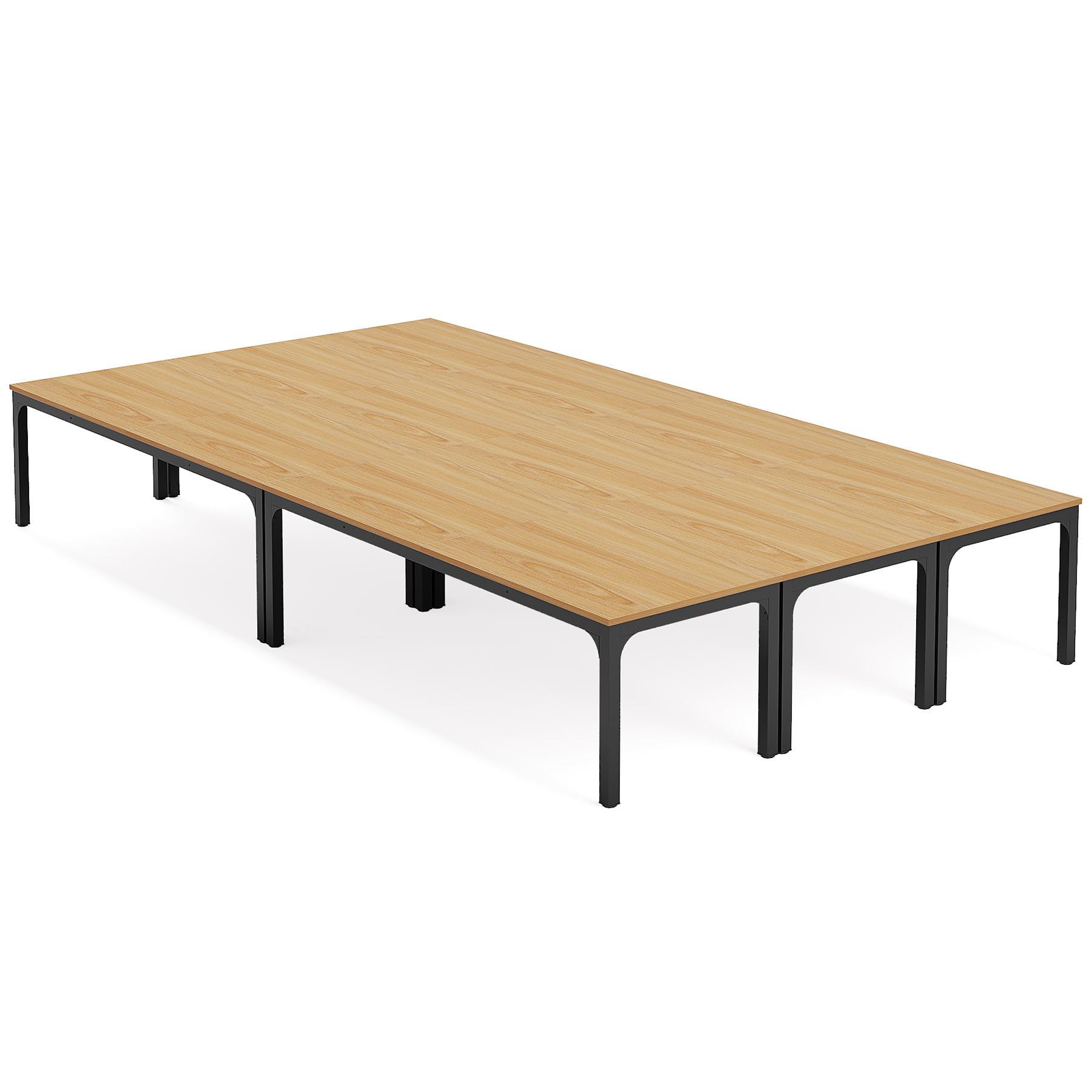 6.5 FT Conference Room Table, 78.74" W x 27.56" D Large Office Conference Table, Modern Seminar Meeting Table Desk for Boardroom, Meeting Room (6, Natural)