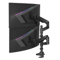 Dual Monitor Mount for Ultrawide Heavy Duty Curved Monitor Stacking, Dual Monitor Arms Fits 13-49 Inch for Ultrawide Screens up to 44lbs, 49 inch Monitor Arm, Black