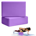 2 Pcs Yoga Blocks, 9x6x3 Inch Purple Foam Blocks for Pilates