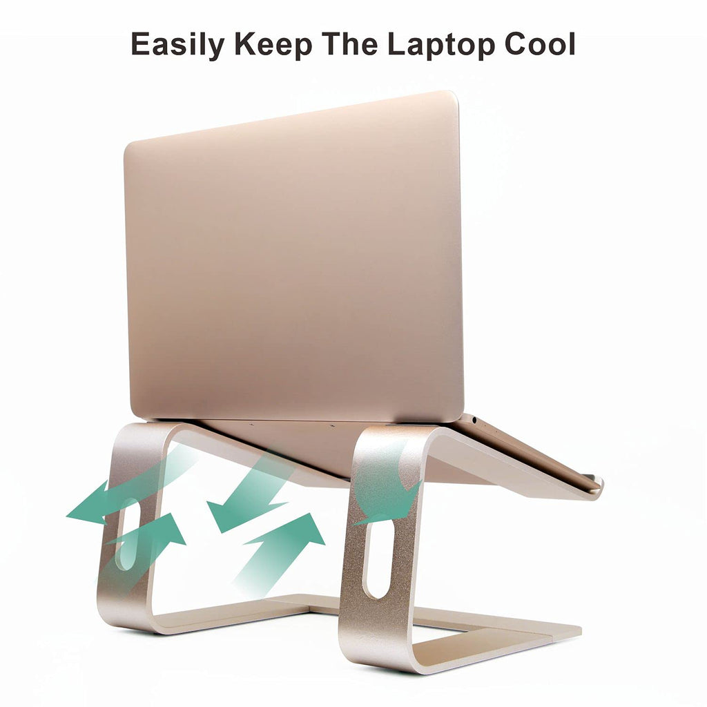 Laptop Stand, Ergonomic Aluminum Laptop Mount Computer Stand, Detachable Laptop Riser，Notebook Holder Stand All 10-17.3" Laptops（Gold）
