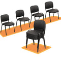 Set of 10, Stacking Conference Room Chairs No Wheels, PU Leather Waiting Room Chair Armless Stackable Office Guest Chair with Metal Frames for Reception Lobby Side Training School, Black