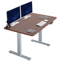 Electric 48 x 30 in Standing Desk, Memory Height Adjustment, 1B Series, Holds 220 lbs, One-Piece Dark Walnut Top, Gray Frame