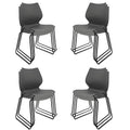 Set of 12, Stacking Waiting Room Chairs, Stacked Plastic Office Chair with Ergonomic Lumbar Support and Metal Legs for Conference School Church Guest Reception , Grey