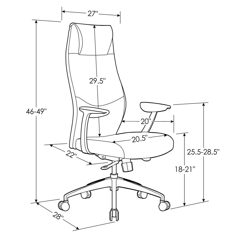 Modern Franklin Genuine Leather Adjustable Executive Chair with Aluminum Base - White