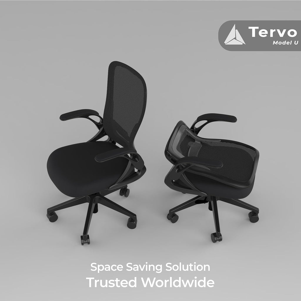 Model U Folding Office Chair Ergonomic Mesh Computer Chair for Small Room Adults Kids
