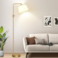 Floor Lamp, 1000 Lumens LED Edison Bulb Included, Arc Floor Lamps for Living Room Modern Standing Lamp with Shade, Tall Lamps for Living Room Bedroom Office Dining Room - Gold