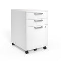 ( 2 pack) Mobile Pedestal File Cabinet, 3-Drawer, White, Wheels
