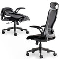 Model U | Folding Office Chair for Small Spaces | Gaming Chair for Adults & Kids | Ergonomic Mesh Computer Chair for Bedroom | Foldable Desk Chair for Home Work (Midnight Black Headrest)