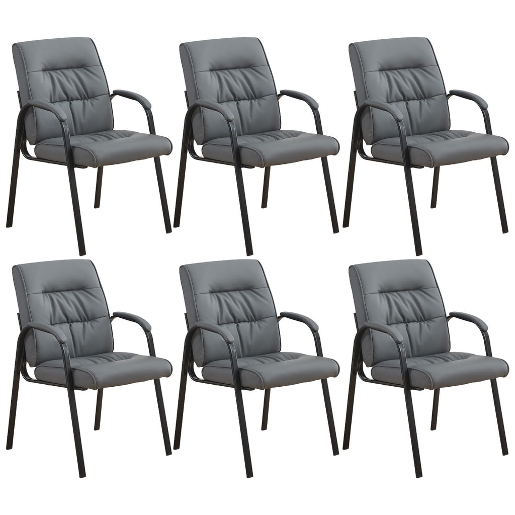 Office Guest Reception Chair Set of 6, Conference Room Chairs Waiting Room Chairs 6 Pack, Modern Leather Office Desk Chair No Wheels.