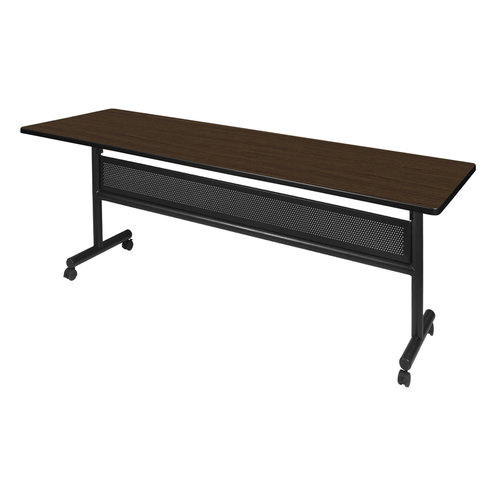 Kobe 84 x 24 in. Flip-Top Training Nesting Table with Modesty Panel- Neo Walnut