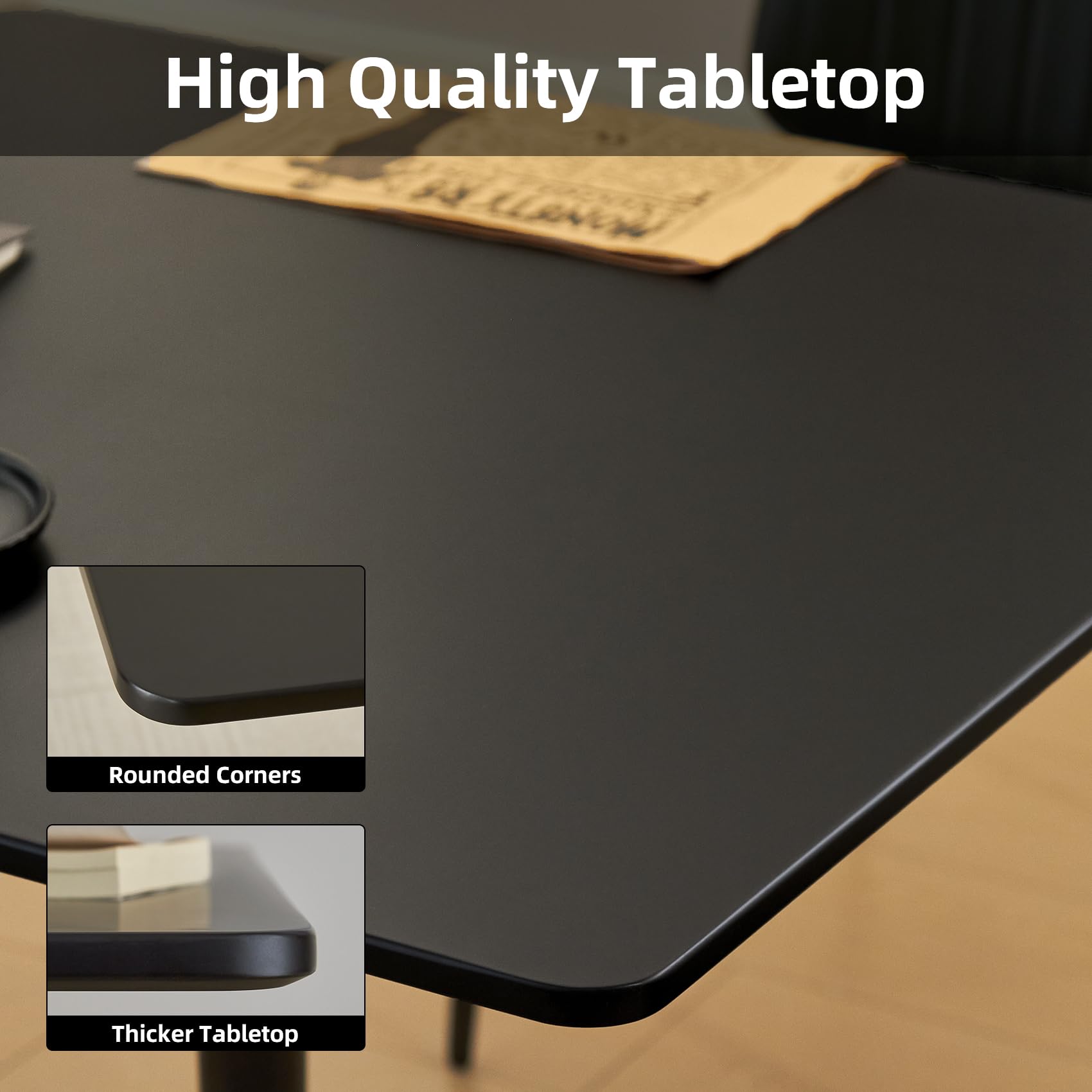 Hansweld Square Dining Table, 31.5" Tulip Table with Thickened Tabletop & Metal Pedestal, Mid Century Modern Bistro Table for Kitchen, Small Places, Living Room, Cafe (Black)