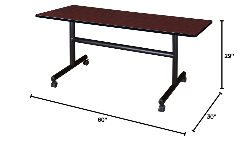 Kobe 60 x 30 in. Flip-Top Training Nesting Table- Mahogany