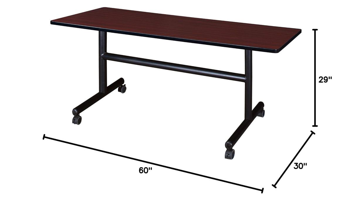 Kobe 60 x 30 in. Flip-Top Training Nesting Table- Mahogany