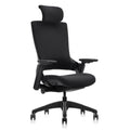 Ergonomic High Swivel Executive Chair with Adjustable Height Head 3D Arm Rest Lumbar Support and Upholstered Back for Home Office Black