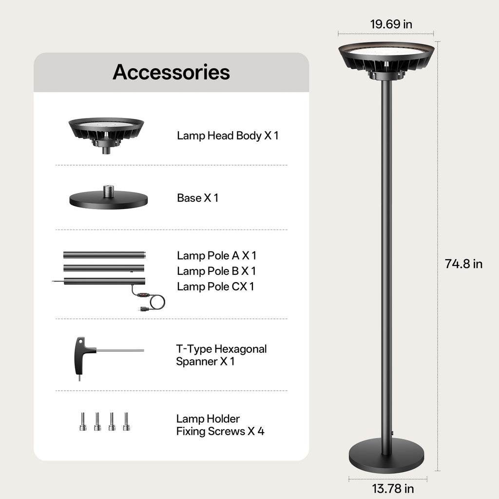 500W 40000LM The Brightest Indirect Lighting Floor Lamp