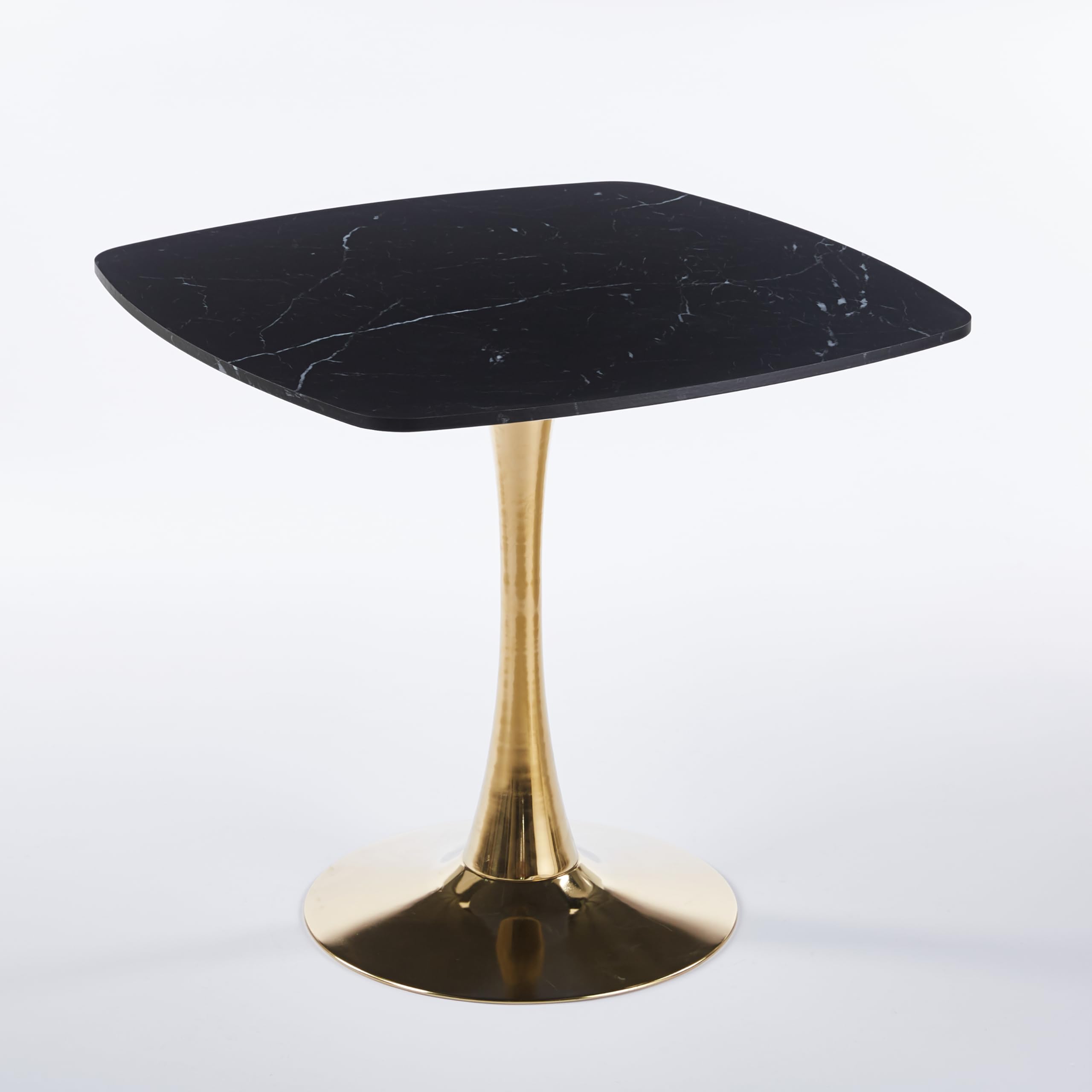 31.5" Square Tulip Dining Table, Mid-Century Tulip Table Kitchen Tulip Dining Table 2-4 People with MDF Table Top &Metal Base for Office Living Room