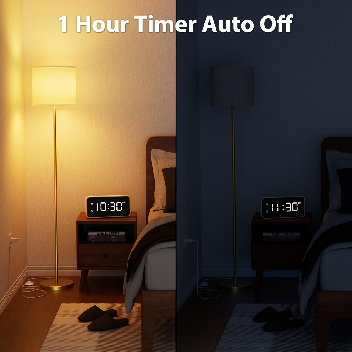 Dimmable Floor Lamps for LivingRoom with 12W LED Bulb,Foot Switch