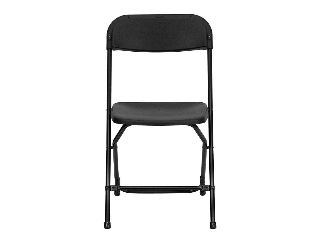 Hercules Series Plastic Folding Chair - Black - 650LB Weight Capacity Comfortable Event Chair - Lightweight Folding Chair