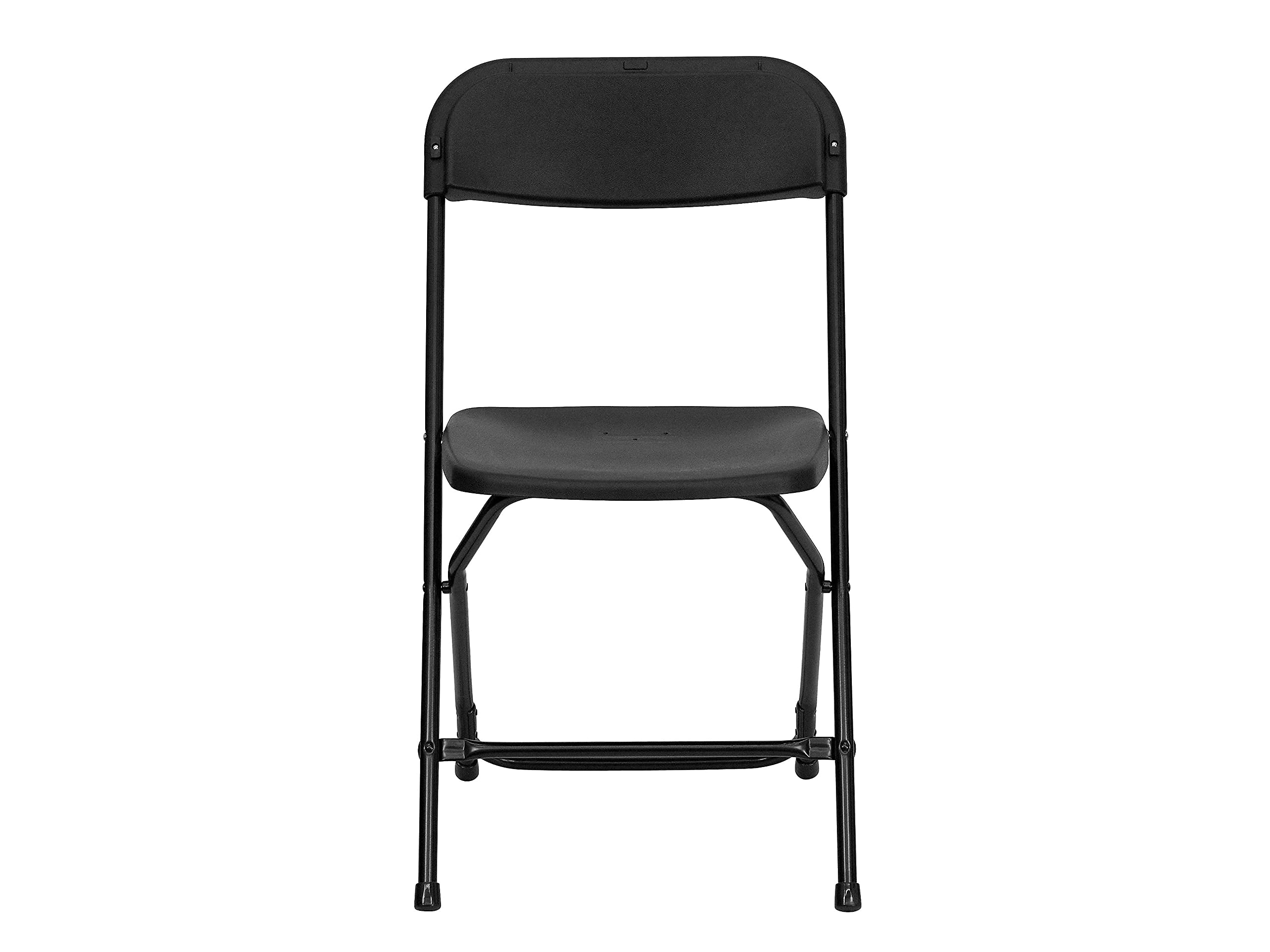 Hercules Series Plastic Folding Chair - Black - 650LB Weight Capacity Comfortable Event Chair - Lightweight Folding Chair