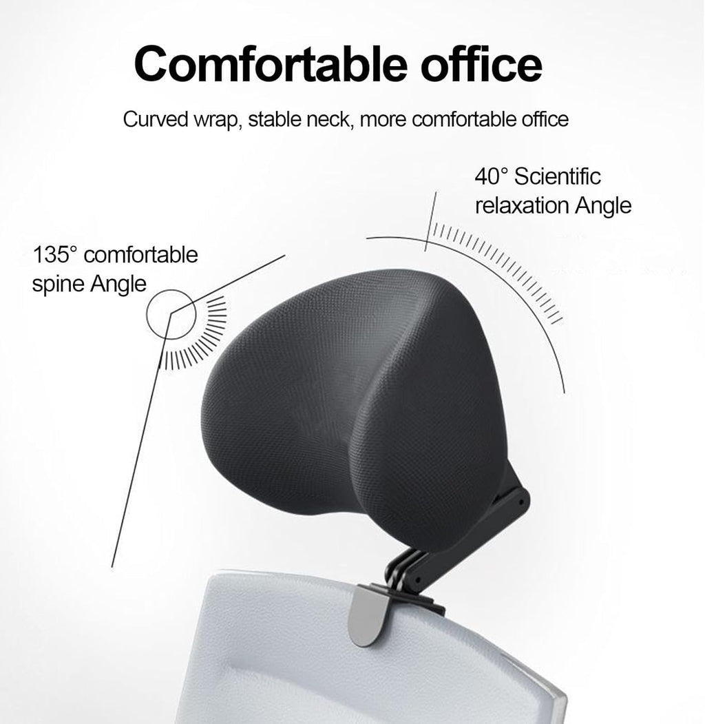 Memory Foam Headrest Attachment for Office Chair, Attachable Chair Head Rest, Desk Chair Neck Support, Elastic Sponge Head Pillow Adjustable Height and Angle (Black)