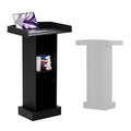 Wood Podium,Simple Podium Stand,12MM Particle Board,Stable Pulpit with Storage,Mic Stand Space,Easy Installation Wooden Lectern for Restaurants,Churches,Seminars and Schools