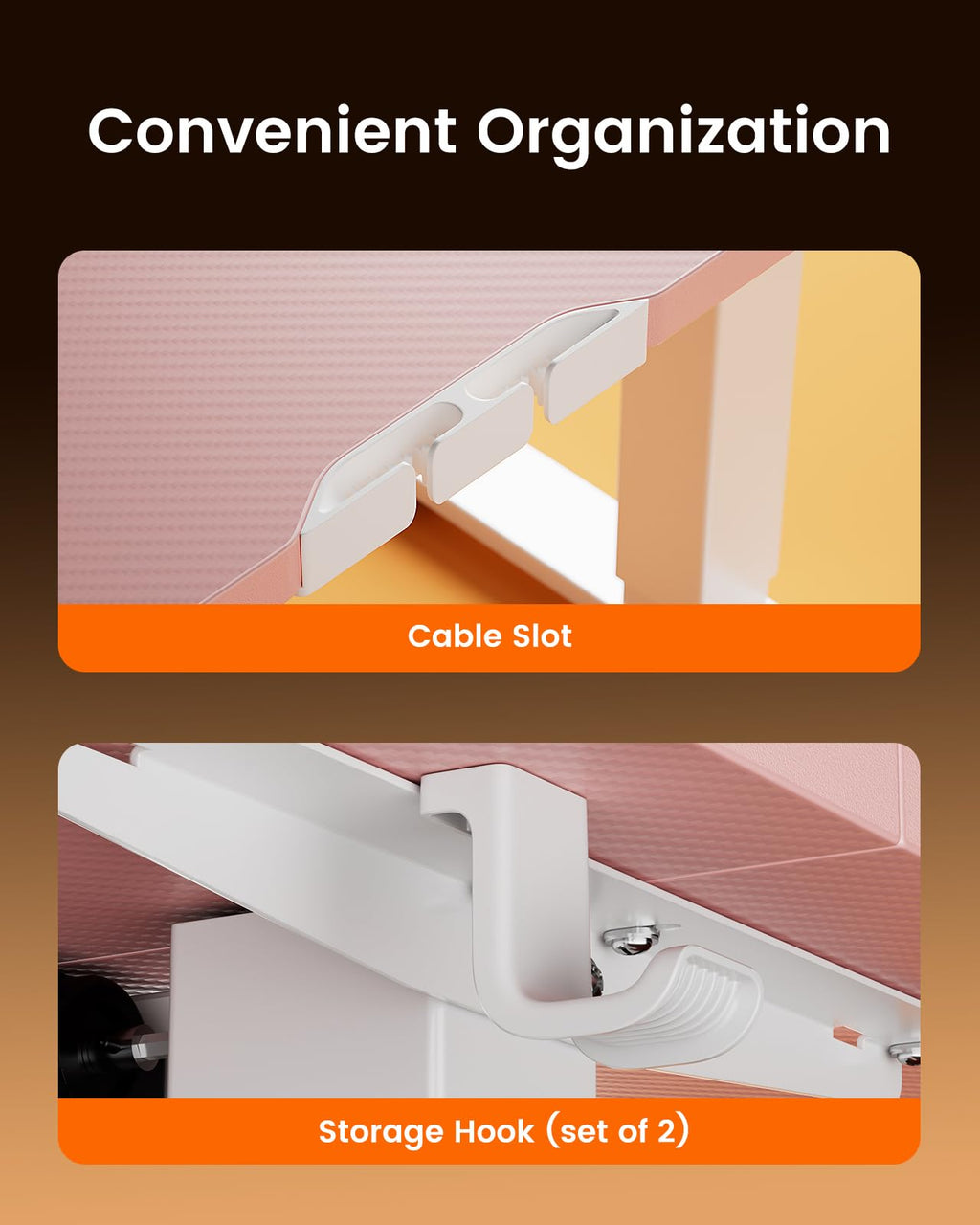 Height Adjustable Electric Standing Desk, 48 x 24 Inches Sit Stand up Desk, Memory Computer Home Office Desk, Pink