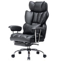 Big and Tall Office Chair 400lbs – High Back Executive Chair with Swivel Base, PU Leather Upholstery, Lumbar Pillow, Padded Armrests, and Rolling Wheels，Black Computer Chair