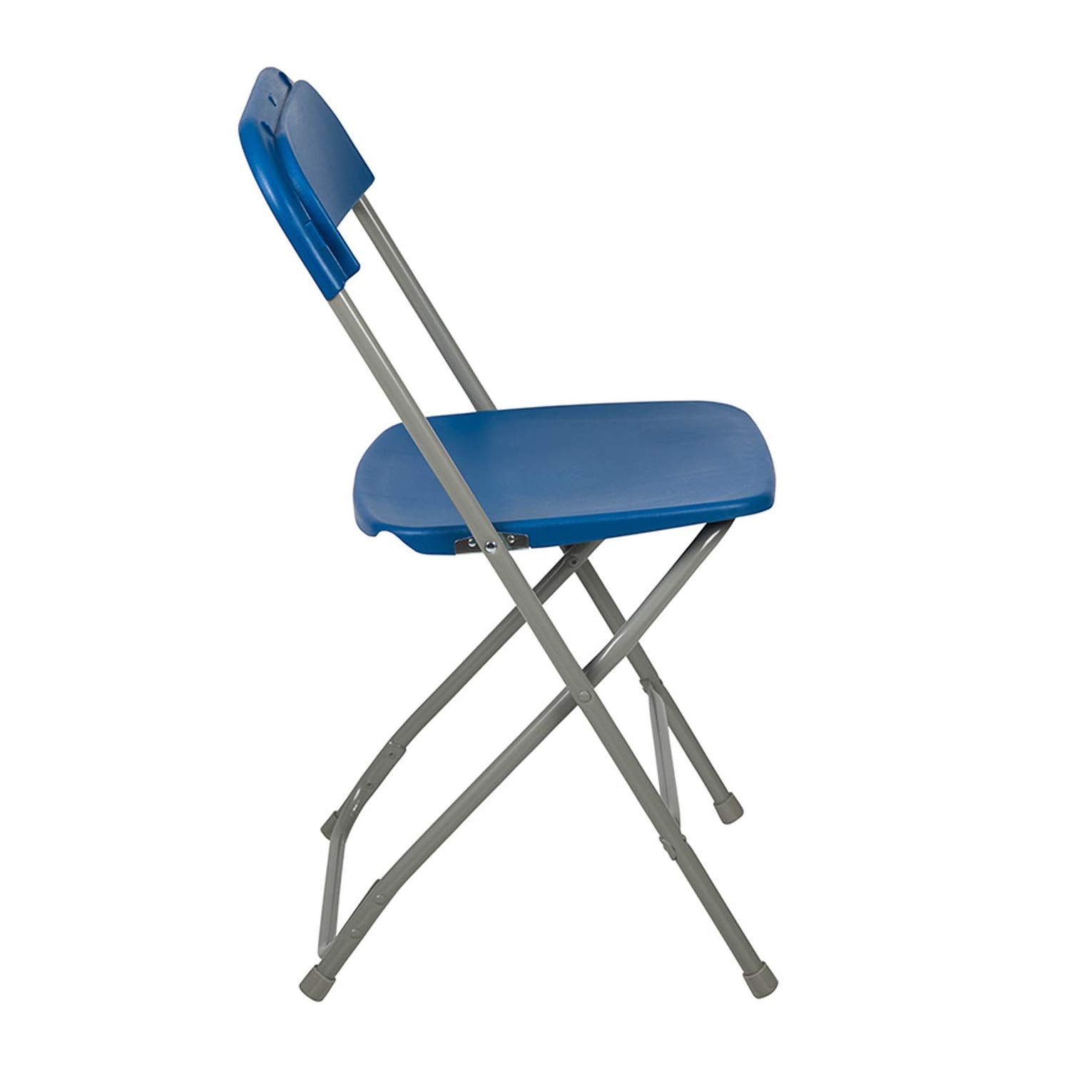 Set of 10, Hercules Series Plastic Folding Chairs for Parties and Weddings, Stackable Commercial Event Seats, Blue