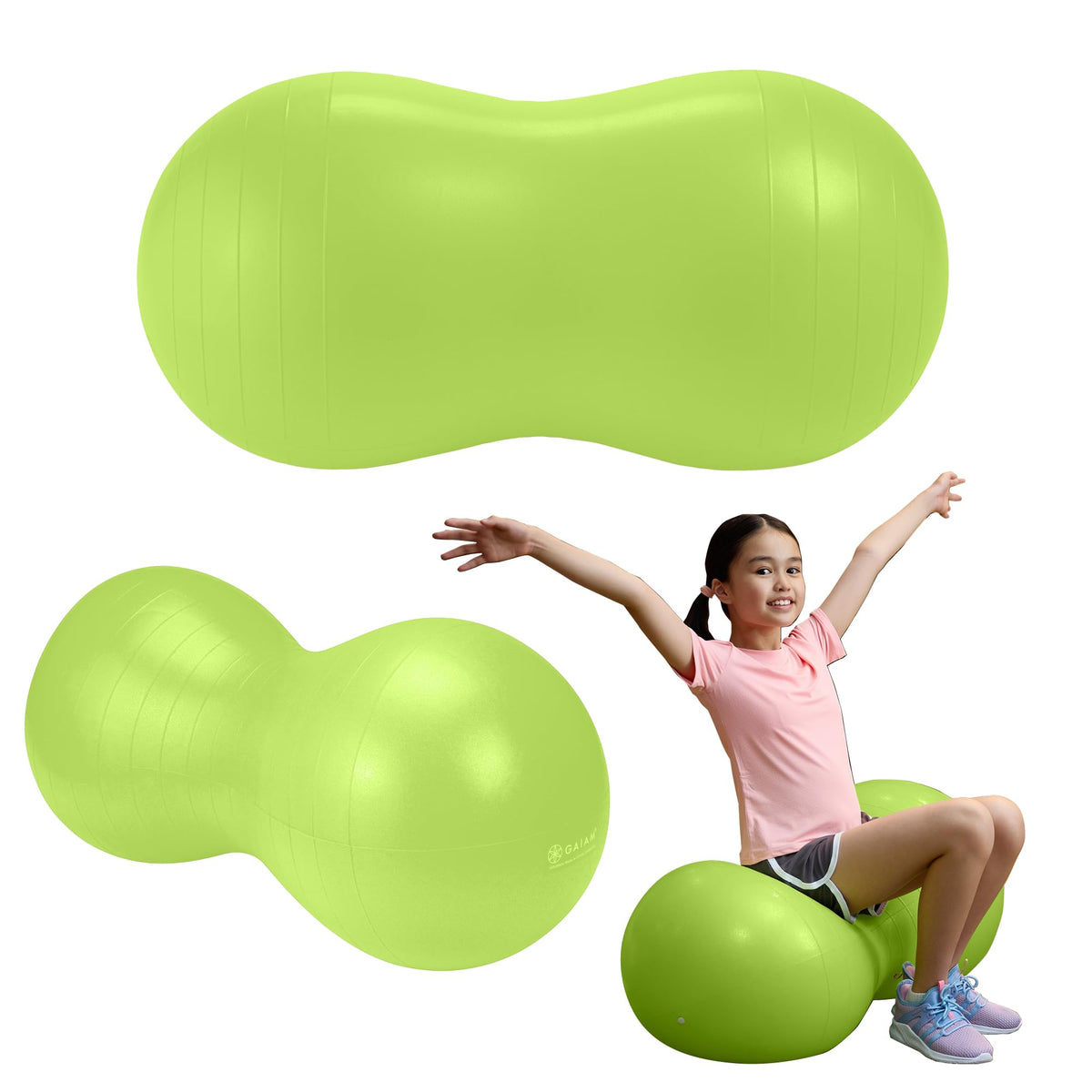 Kids Peanut Ball Chair, Flexible Seating for Classroom (Lime)