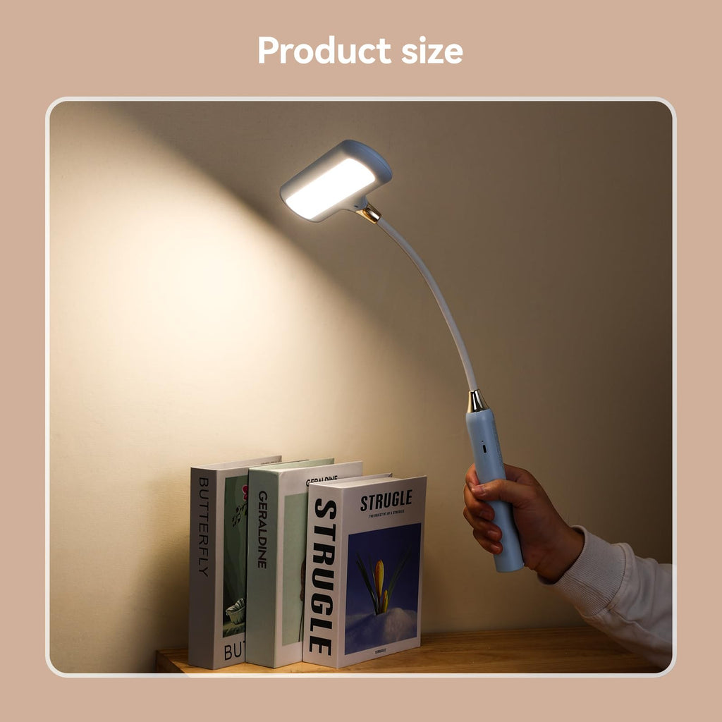 Wireless LED Desk Lamp 6778B - Touch Control, 2700-7000K Adjustable Color Temperature, 700 Lumens, 360° Gooseneck, USB-C Charging, 2.5 Hours Wireless Use, Eye-Caring Light (Blue)
