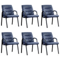 Office Guest Reception Chair Set of 6, Conference Room Chairs Waiting Room Chairs 6 Pack, Modern Leather Office Desk Chair No Wheels.