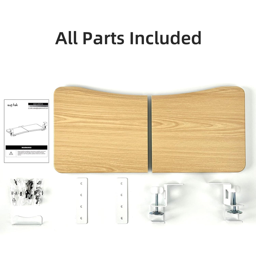 Keyboard Tray Under Desk Pull Out with C Clamp Mount, Computer Keyboard & Mouse Tray, 25.6 (30 Including Clamps) x 11.8 inch Slide-Out Platform Computer Drawer for Typing, Light Wood,