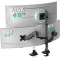 Triple Monitor Mount, up to 49'' Ultrawides on Top Bracket and 34'' Screens on Side Brackets, Extra Tall 3 Monitors Desk Mount, Heavy Duty Monitor Arm up to 44 lbs (GSDM003N-P), Black